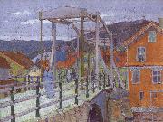 Harold  Gilman Canal Bridge Germany oil painting artist